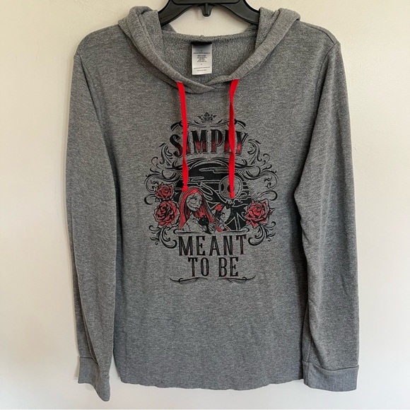 Womens Modernlux Nightmare Before Christmas Graphic Print Hoodie Gray Size Large - Picture 1 of 10